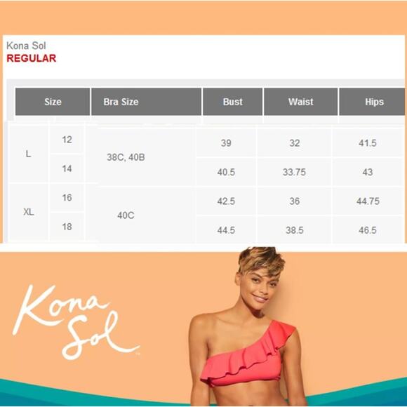 KONA SOL V-Neck High Leg One Piece Swimsuit Orange/Peach Size Large 12/14 - Picture 7 of 7